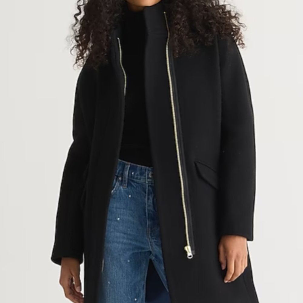J.Crew Cocoon Coat, Size 10, Black